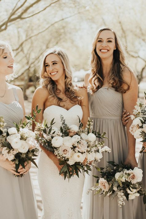 Neutral Spring Bouquet, Taupe Floral Arrangements, Taupe Wedding Flowers Bouquets, Taupe Bridesmaid Bouquet, White And Taupe Wedding Bouquet, White And Neutral Wedding Florals, Creamy White Wedding Flowers, White And Neutral Bouquet, Wedding Bouquet Neutral Colors