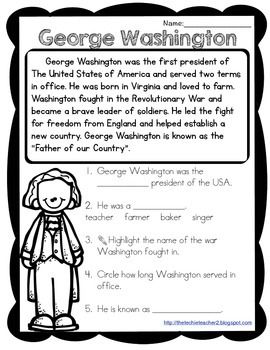 George Washington and Abraham Lincoln Reading Passages George Washington Worksheet, George Washington Worksheets Free, James Oglethorpe, George Washington And Abraham Lincoln, Homework Pass, Techie Teacher, Social Studies Lesson Plans, Homeschool Social Studies, Social Studies Worksheets