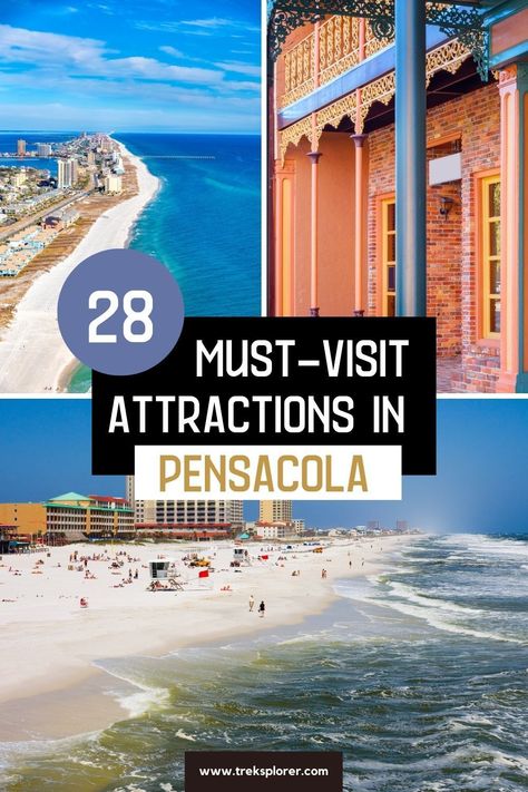 If you're compiling a list of things to do in Pensacola, make sure to include lounging on the soft sands of Pensacola Beach, spotting wildlife at Big Lagoon State Park, and marveling at the military architecture of Fort Barrancas. These attractions are the heart and soul of Pensacola's allure. Pensacola Lighthouse, Fl Beaches, Alabama Beaches, Florida Travel Guide, Florida Panhandle, Pensacola Florida, Pensacola Fl, Pensacola Beach, Honeymoon Travel