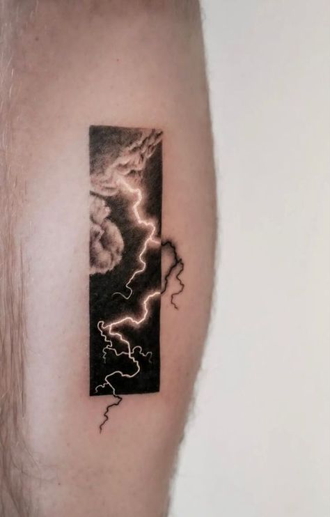 Black Sky Tattoo, Thunderstorm Tattoo Women, The Boys Tattoo, So What Tattoo, Water Tattoo Men, Storm Tattoo For Women, Rain Tattoos, Thunderstorm Tattoo, Wow Tattoo