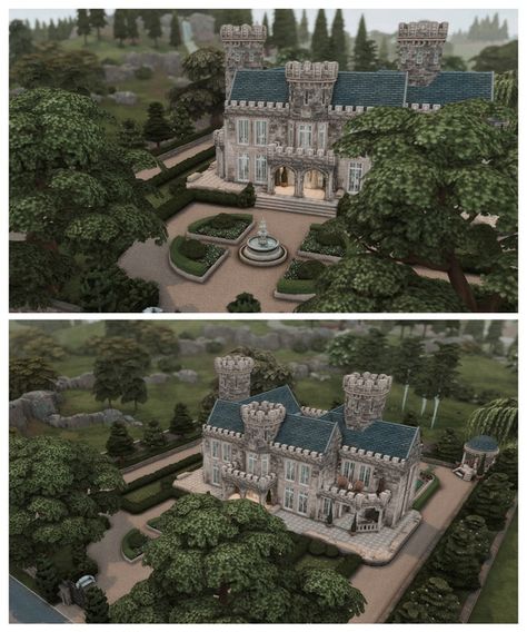 Sims 4 Tudor Mansion, Sims 4 Medieval House, Sims 4 Cc Castle, Sims 4 Castle, Greystone Estate, Ts4 Builds, Sims Lots, Victorian Castle, Sims 4 Houses Layout