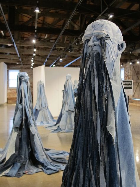 Jim Arendt of Conway, South Carolina, USA | Weekly Artist Fibre Interviews | World of Threads Festival Denim Artwork, Refashion Denim, Fibers Art, Conway South Carolina, Fashion Installation, Waste Art, Denim Art, Creative Textiles, Sustainable Art