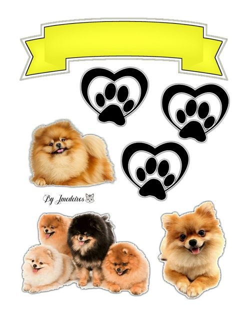 Dog Cake Topper Printable, Pin Sticker, Dog Cake Topper, Dog Birthday Cake, Dog Cake, Dog Crafts, Princess Cake, Clip Art Borders, Diy Crafts For Home Decor