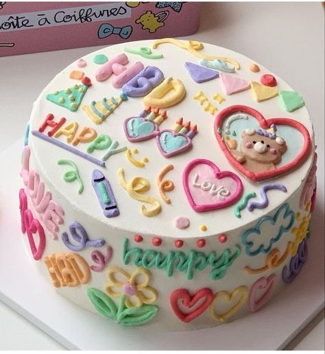 Doodle Cake, Bday Ideas, Birthday Cake, Doodles, Cake, Birthday, Quick Saves