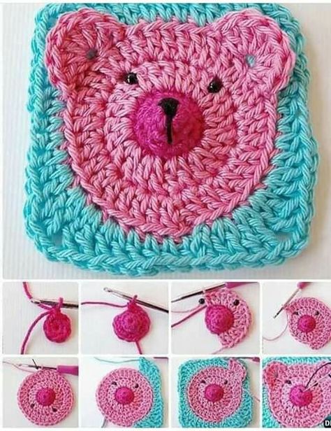 Teddy Bear Granny Square, Bear Granny Square, Granny Square Free Pattern, Granny Pattern, Crochet Teddy Bear Pattern, Crochet Granny Square Blanket, Crochet Shop, Crochet Teddy Bear, Crochet Granny Square