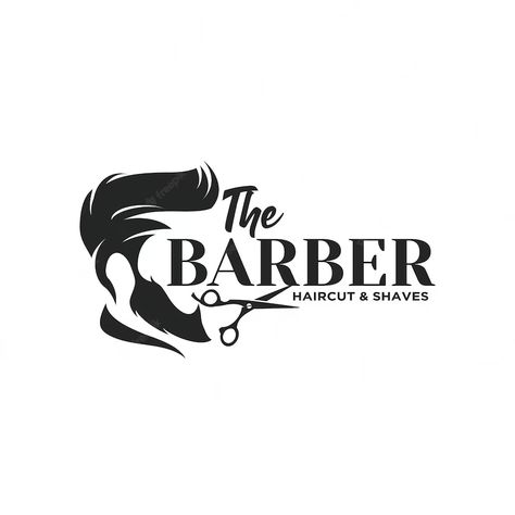 Logo For Barber, Barbar Shop Logo Design, Logo Design Barbershop, Haircut Logo Design, Haircut Logo, Logo Coiffure Design, Unisex Salon Logo, Barber Shop Logo Ideas, Barbershop Logo Design