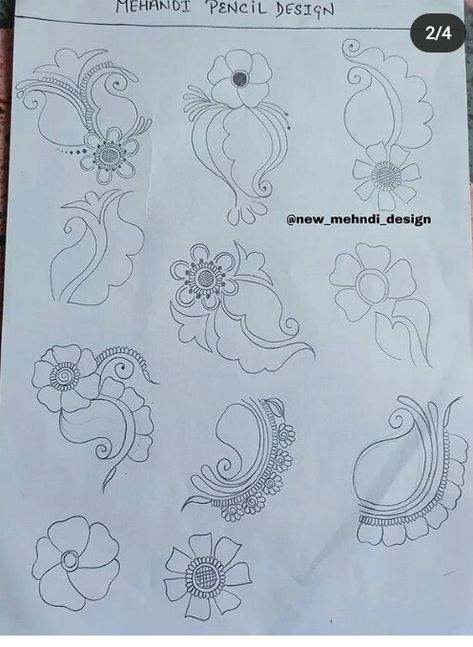 Mehendi Basic Shapes, Basic Mehndi Shapes For Beginners, Mehandi Basic Shapes, Mehndi Basic Shapes, Henna Drills, Henna Basics, Learn Mehndi, Simple Arabic Mehndi Designs, Flower Pattern Drawing