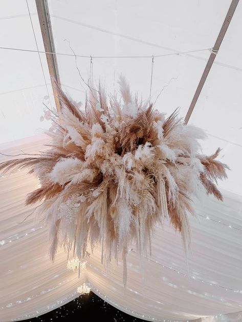 Marquee Wedding Decor, Hanging Pampas, Pampas Cloud, Photo Ours, Cloud Photo, Jade Wedding, Dinner Party Decorations, Pampas Grass Decor, Wedding Shower Decorations