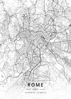 Rome Map Illustration, Rome City Map, Photo Journaling, Rome Map, Map Drawing, Italy Art Print, Italy Poster, Journal Collage, Rome City