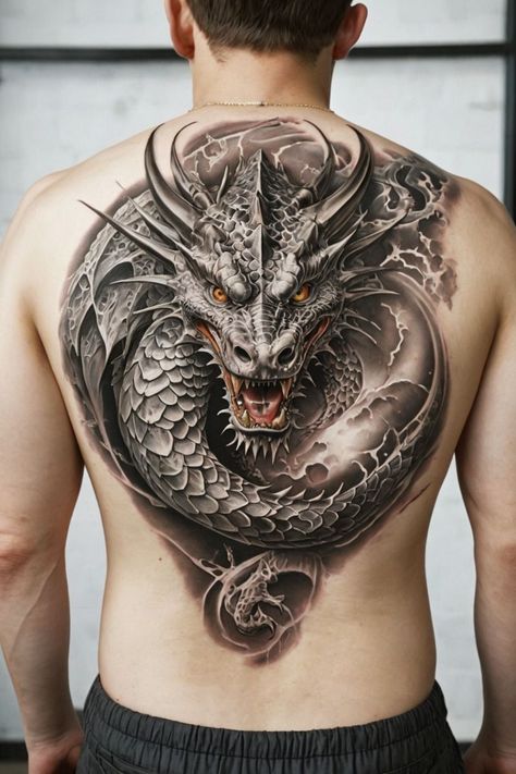 Dragon Tattoo Realistic, Tato Irezumi, Blue Dragon Tattoo, Dragon Tattoo Drawing, Dragon Head Tattoo, Sketch Style Tattoos, Back Of Arm Tattoo, Mark Tattoo, Realistic Tattoo Sleeve