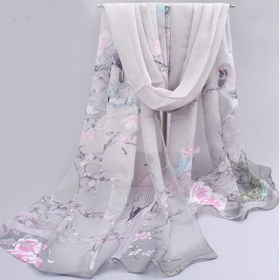 Floral Printed Soft Women's Long Scarf Stole Scarf, Chiffon Floral, Chiffon Flowers, Dress Gloves, Chiffon Scarf, Spring Women, Floral Scarf, Floral Chiffon, Long Scarf