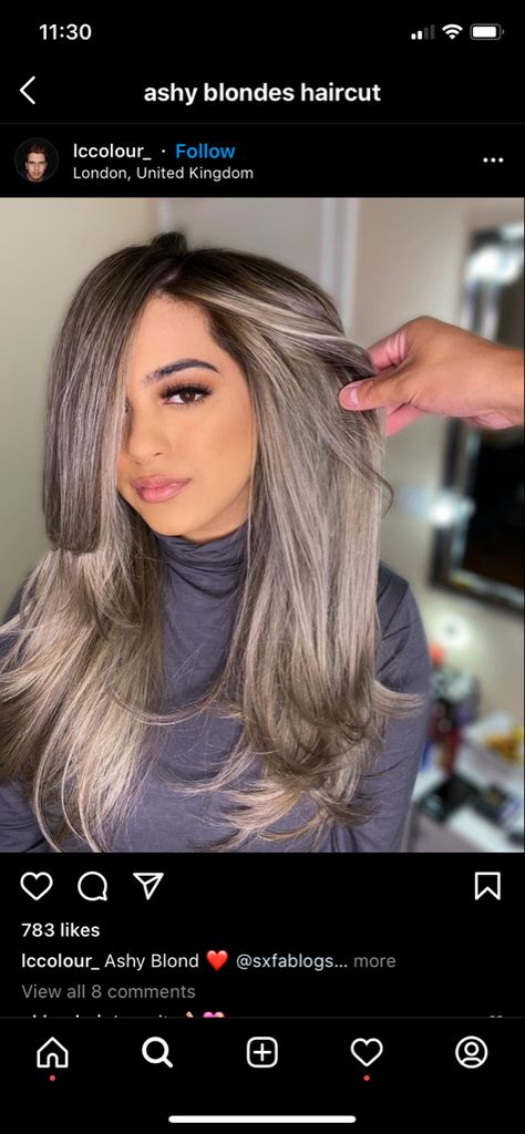 Smokey Ash Blonde, Ashy Blonde Balayage, Reverse Balayage, Platinum Blonde Highlights, Ash Hair, Ashy Blonde, Black Hair With Highlights, Blending Gray Hair, Blonde Hair Inspiration