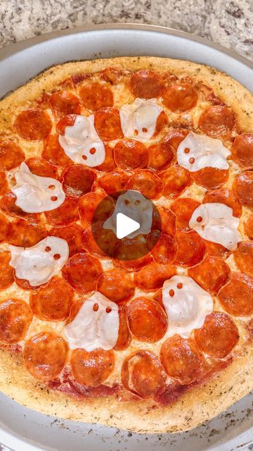 Kristie on Instagram: "Have a little fun this Halloween by making this boo-tiful pizza! 👻 this is so easy to do but your family will love it! You can make this with homemade pizza, frozen pizza or even a delivered pizza! 
I used provolone cheese slices and a ghost cookie cutter to make my ghosts. I used a straw to poke out the eyes and simply laid it over an already cooked, warm pizza to melt. (You could also stick it in the oven for a minute if your pizza isn’t hot enough to melt the cheese). 
✨don’t forget to follow me @thehomeyhousewifekristie for more fun holiday and motherhood content! ✨

Get inspired with Ghosts and Ghouls from these spooktacular creators!
@ambsryan_ 
@sydni.edwards
@keriannbritt 
@haleyholub 
@jessikira 
@panda.and.fox.playtime 
@leahmaemakes 
@honeyhive_earlyyears Ghost Cookies, Boo Tiful, Ghost And Ghouls, Frozen Pizza, Provolone Cheese, Provolone, A Ghost, Homemade Pizza, The Oven