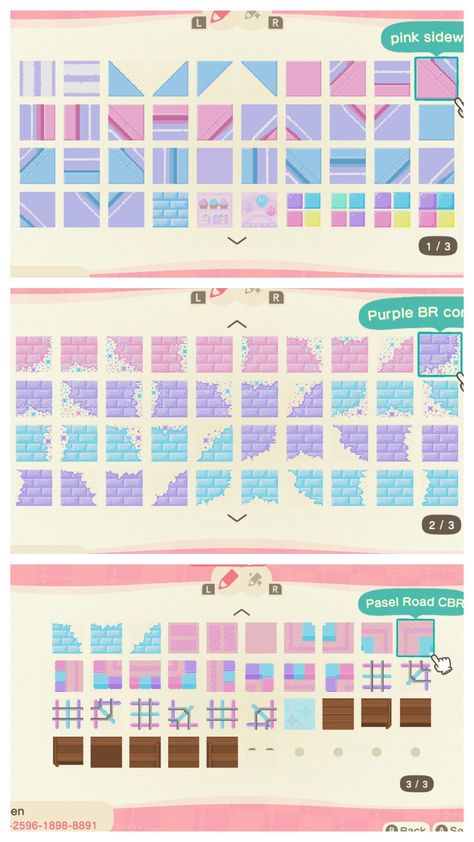 Acnh Pastel Brick Path, Barbie Animal Crossing Code, Acnh Pink Road Path, Acnh Pastel Path Codes, Acnh Blue Design Code, Pastel Path Acnh, Acnh Pastel Kidcore Codes, Acnh Pastel Codes, Pastel Kidcore Acnh