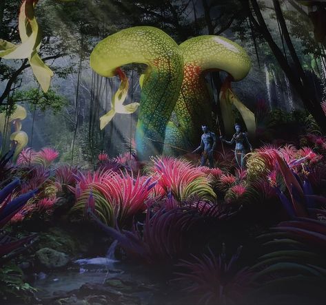 Avatar Plants Pandora, Pandora Animals Avatar, Pandora Concept Art, Mythic Landscape, Avatar Scenery, Pandora Animals, Avatar Visuals, Avatar Concept Art, Avatar Aesthetic