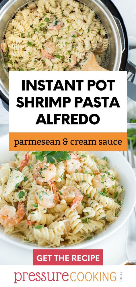 Pressure Cooker Shrimp Recipes, Shrimp Pasta Recipes Instant Pot, Crock Pot Shrimp Alfredo, Instant Pot Shrimp Pasta, Shrimp Alfredo Instant Pot, Instapot Shrimp Recipes, Instant Pot Alfredo Pasta, Instant Pot Recipes Shrimp, Shrimp Instant Pot Recipes