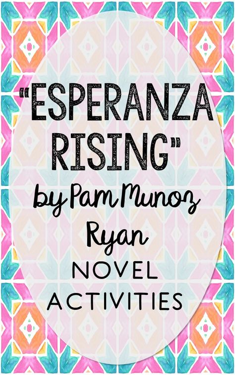 Esperanza Rising by Pam Munoz Ryan.This print and go novel unit resource is perfect if you're looking for activities that are engaging and demonstrate comprehension WITHOUT multiple choice tests! This unit includes vocabulary terms, poetry, author biography research, themes, character traits, one-sentence chapter summaries, and note taking activities. You'll also find an author quote poster, a tri-fold bookmark, and character/vocabulary wall cards (plus EDITABLE cards!). Esperanza Rising Projects 5th Grades, Esperanza Rising Activities, Vocabulary Wall, Esperanza Rising, Novel Activities, Reading Projects, Final Test, Third Grade Reading, Language Arts Classroom