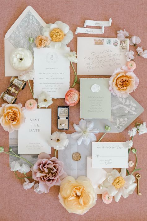 Wedding Invitation Suite Photography, Stationary Wedding Invitations, Flat Lay Invitation Photography, Wedding Detail Shots Invitation, Summer Wedding Details, Garden Wedding Details, Lay Flat Wedding Details, Pastel Wedding Invites, Invite Flatlay