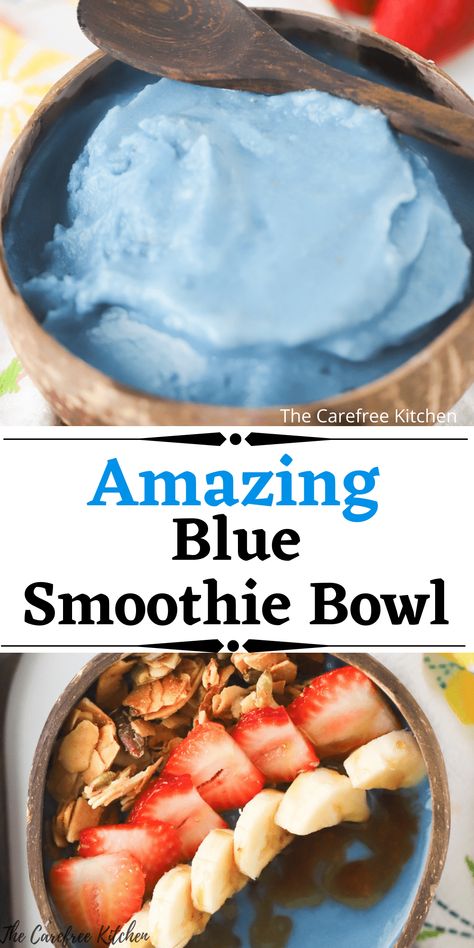 Blue Smoothie Bowl, Smoothie Bowl Base, Jamba Juice Recipes, Jamba Juice Smoothies, Coconut Smoothie Bowl, Blue Smoothie, Smoothie Bowl Recipe Healthy, Smoothie Base, Spirulina Smoothie