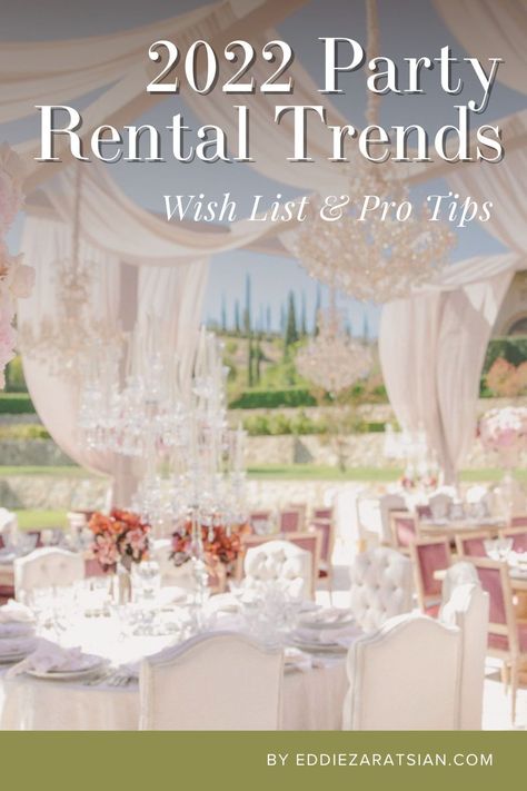 Take a peek at an event planner's party rental wish list. Party rentals completely transform a space and carry a theme, elevating the guest experience. Get inspired for your next event! Event Styling Business, Unique Party Rental Ideas, Event Rental Business Ideas, Party Rental Business Ideas, Event Rentals Showroom, Event Space Business, Rental Organization, Party Rental Ideas, Event Rental Business