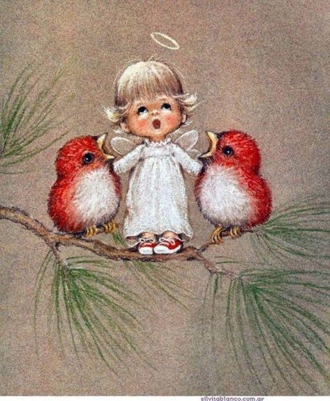 Christmas Painting Ideas, Ruth Morehead, Bored Art, Christmas Paintings On Canvas, Christmas Painting, Soyut Sanat Tabloları, Images Vintage, Angel Pictures, Fairy Angel