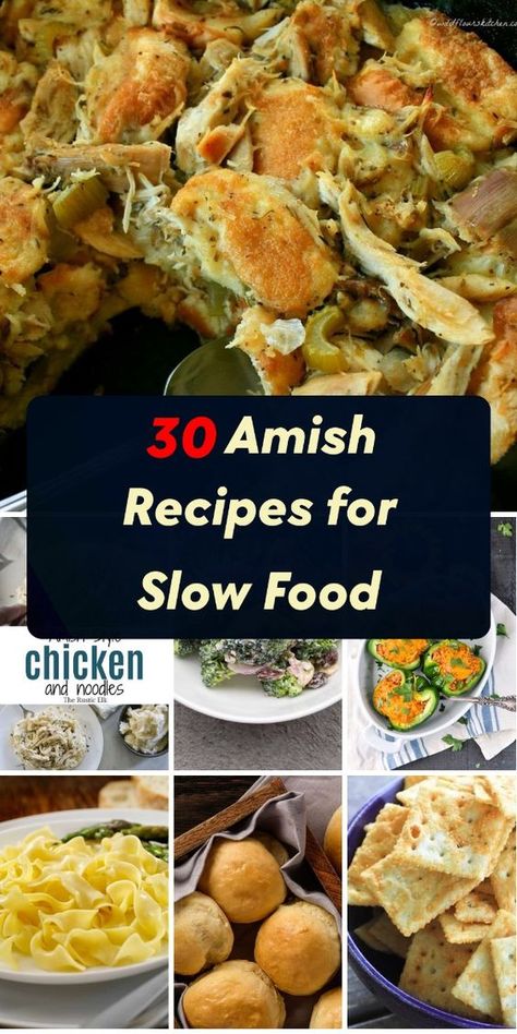 Discover traditional Amish recipes that celebrate the joy of slow food. From hearty breakfasts to comforting dinners, these classic dishes are sure to become family favorites. Amish Meals Dinners, Amish Recipes Authentic Pennsylvania, Vintage Recipes Comfort Foods, Amish Recipes Authentic, Amish Salad, Amish Meals, Amish Casserole, Amish Noodles, Best Amish Recipes