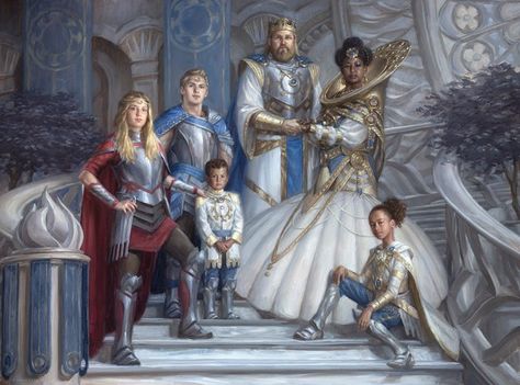 (20) Ryan Pancoast on Twitter: "Kenrith Family Portrait oil on canvas 30"x40" AD: Cynthia Sheppard #mtg #mtgart #mtgeld I like doing portraits. https://t.co/5Ocz22Pbpt" / Twitter Royal Family Illustration, Noble Family Portrait, Royal Family Drawing, Royal Fantasy Art, Eldraine Art, Vampire Vtuber, Royal Character Design, Medieval Family, Royal Family Portrait