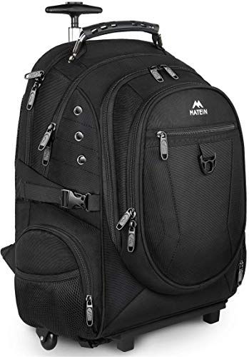 Rolling Backpack, Matein College Wheeled Backpack for Women, Men, Roller School Backpack for Girls, Boys Adults, Trav... Travel Backpack With Wheels, Roller Backpacks, Best Laptop Backpack, Big Backpacks, Travel Laptop Backpack, Anti Theft Bag, Backpack Gift, Rolling Backpack, Backpack With Wheels