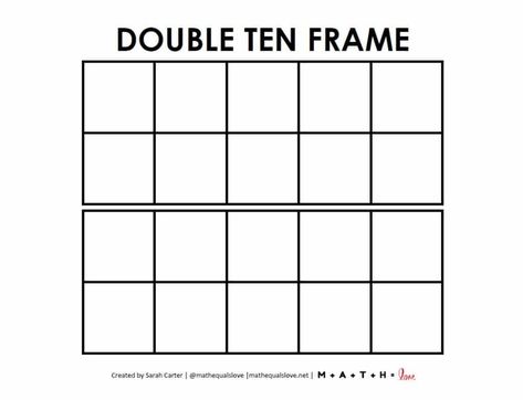 There are so many different math activities that can be completed using this free printable blank double ten frame template! Ten Frame, Frame Template, Math Activities, Free Printable, Free Printables, Frame