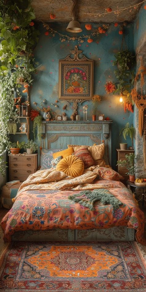 Turquoise Cottage, Magic Ideas, Bedroom Revamp, Shabby Farmhouse, Colorful Eclectic, Boho Style Bedroom, House Aesthetic, Boho Chic Bedroom, Cottage Charm