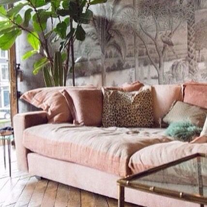 Pink Couches, Pink Week, Sofa Green, Pink Couch, Pink Lilly, Tropical Bedrooms, Shabby Chic Living, Pink Sofa, Pink Living Room