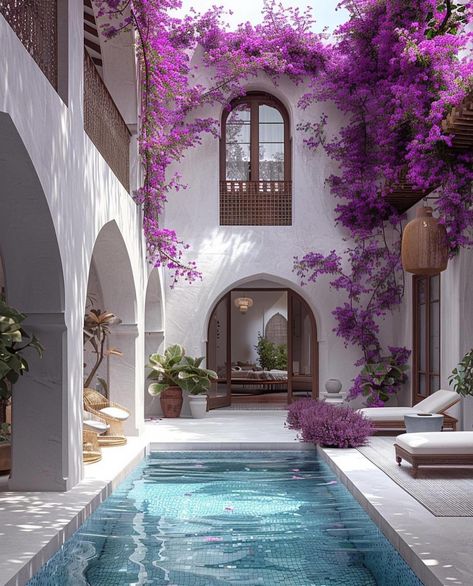 Morocco House, Reno House, Mediterranean House Design, Riad Marrakech, Architect Design House, Casas Coloniales, Hacienda Style, Beach House Design, Mediterranean Home