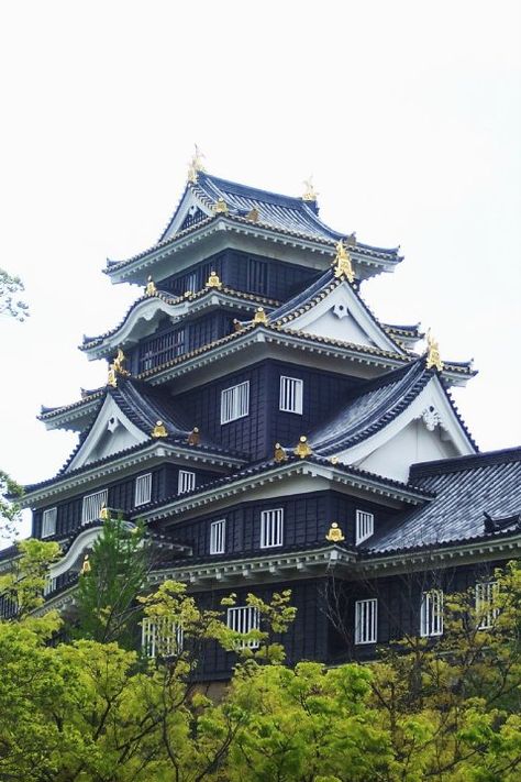 Japanese Castle: Okayama #Japan #Castle real japan, japan, japanese, castle, japanese castle, fortress, osaka, tokyo, kyoto, himeji, bitchu matsuyama, takeda, tour, trip, travel, guide, adventure, epxlore, plan, architecture hirosaki http://www.therealjapan.com/subscribe/ Japanese Fortress, Chugoku Japan, Japan Castle, Japanese Castle Art, Asian Castle, Japan Building, Japanese Palace, Japanese Buildings, Japanese Castle