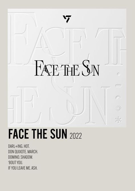 Face The Sun Album Cover, Seventeen Song Poster, Seventeen Face The Sun Wallpaper, Face The Sun Wallpaper, Face The Sun Seventeen, Seventeen Poster, Sun Minimalist, Album Polaroid Poster, Seventeen Song