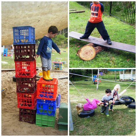 Junk Playground, Risky Play, Preschool Playground, Nature Based Learning, Play Outdoor, Outdoor Learning Spaces, Forest School Activities, Outdoor Play Spaces, Learn Through Play