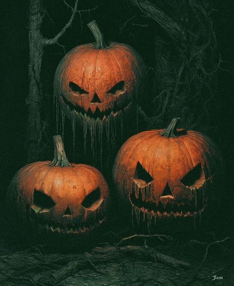 #halloween #pumpkin #jackolanterns Hungry Pumpkin, Pumpkin World, Vintage Halloween Prints, Creepy Pumpkin, Pumpkin Images, Dark Fantasy Artwork, Halloween Photography, Dollar Store Halloween, Halloween Everyday