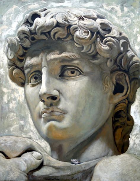 Statue Head, David Statue, Grafic Art, Watercolor Portrait Painting, Greek Statues, Roman Sculpture, Greek Sculpture, Roman Art, Greek God