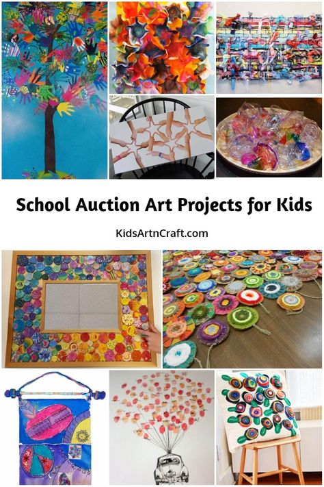 School Auction Art Projects for Kids - Kids Art & Craft Diy Auction Items Crafts Class Art Projects, Elementary Art Auction Projects, Cooperative Art Projects For Preschool, Diy Auction Items Crafts, Kids Collaborative Art Project, Collaborative Art Projects For Preschool, Class Art Projects For Auction Elementary Schools, Preschool Class Projects For Auction, Auction Art Projects For Kids Classroom