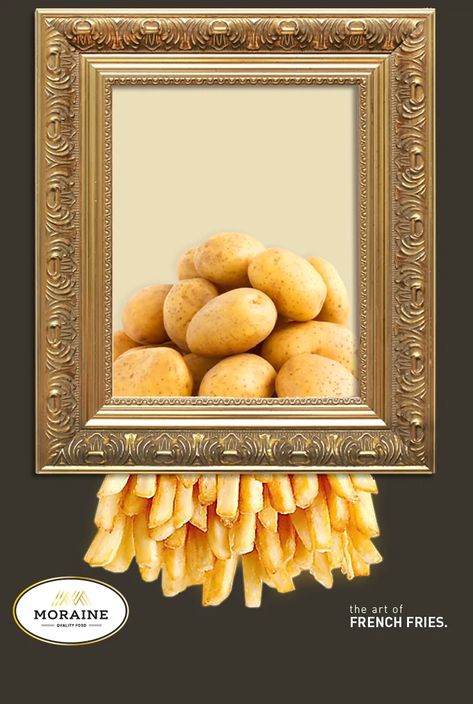 Fries Creative Ads, French Fries Day, French Fries Design, Fried Chips, Food Graphic Design, Fruit Stands, Food Poster Design, Potato Fries, Food Packaging Design