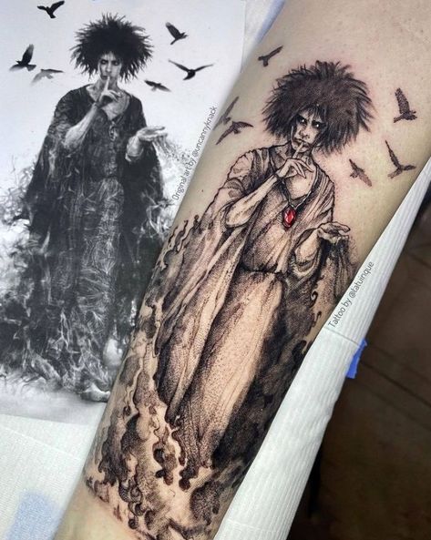 Sandman Tattoo, Hand Tattoos For Guys, Neil Gaiman, The Endless, Pink Floyd, Body Art Tattoos, Blackwork, Hand Tattoos, Tattoos For Guys