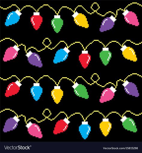 Christmas Lights Cross Stitch, Crochet Graphs, Xmas Cross Stitch, Cross Stitch Patterns Christmas, Field Hockey, Modern Cross Stitch Patterns, Christmas Embroidery, Knitting Charts, Christmas Vectors