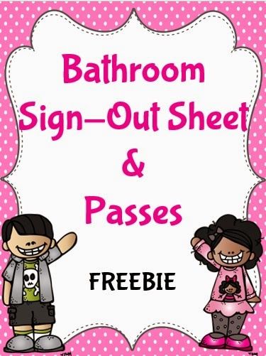 An Apple For The Teacher: Bathroom Passes and Sign-Out Sheets Freebie Bathroom Sign Out, Restroom Pass, Classroom Passes, Sign Out Sheet, Bathroom Pass, Teacher Giveaway, Classroom Bathroom, Class Themes, School Bathroom