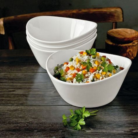 Amazon.com | Over and Back- What a Dish 4 Pc. Porcelain Serving Bowls: Serving Bowls Dinner Serving Dishes, Kitchen Decor Collections, Crockery Design, Kitchen Supply, Essential Kitchen Tools, Gadgets Kitchen Cooking, Kitchen Accessories Decor, Kitchen Dinnerware, Cooking Gadgets