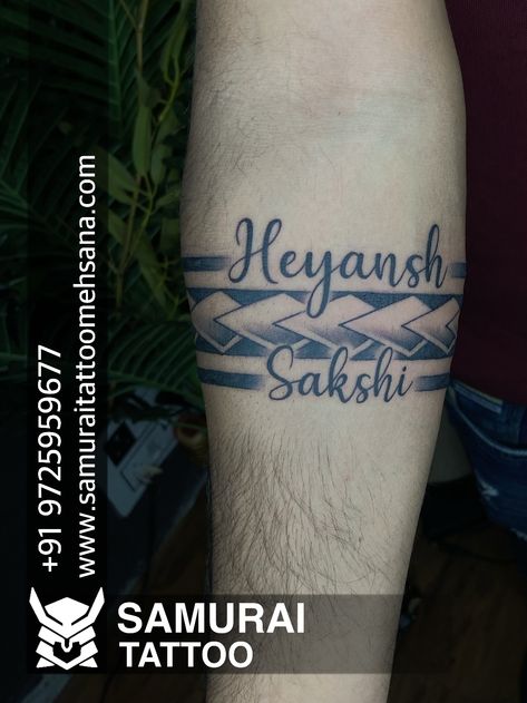 Band Tattoo With Name, Boys Tattoo Design, Tattoo For Boys, Boys Tattoo, Tattoo Band, Band Tattoo Designs, Samurai Tattoo, Boy Tattoos, Band Tattoo