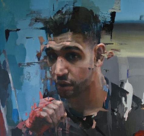 Amir Khan (detail) by Christian Hook - winner of the portrait artist of the year 2014. Christian Hook, Amir Khan, Painting People, Portrait Sketches, Sky Art, Abstract Portrait, Portrait Artist, Figure Painting, Figurative Art