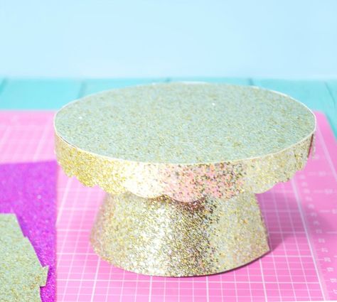 Golden Birthday Themes, Cardboard Cake Stand, Cupcake Displays, Cardboard Cupcake Stand, Diy Cupcake Stand, Ballet Birthday Party, Diy Cake Stand, Candy Stand, Ballet Birthday