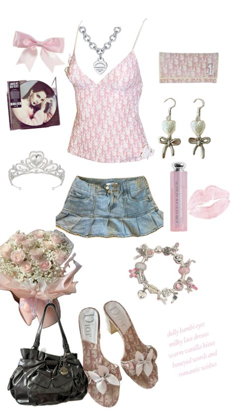 Y2K, 2000s, coquette, outfit inspo, outfit ideas, Dollete, Lana Del Rey, Lana Del Rey aesthetic, bows, ribbons, pink, girly, Dior, Dior outfits, rich girl aesthetic, cute outfits Pink 2000s Outfit, Iconic 2000s Outfits, Aesthetic 2000s Outfits, Rich Girl Aesthetic Outfit, 2000s Coquette, 2000’s Outfits, Rich Girl Outfit, Aesthetic Cute Outfits, Pink Girl Outfits