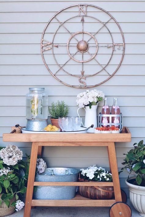 Whether you're a seasoned DIYer or just starting out, our collection of 15 back porch ideas will help you turn your outdoor space into a stunning oasis. Discover budget-friendly tips and tricks to elevate your porch game today! Beverage Tub, Potting Bench, 15 Diy, Patio Bar, Decks And Porches, Decoration Inspiration, Bar Carts, Inspired Living, Outdoor Bar