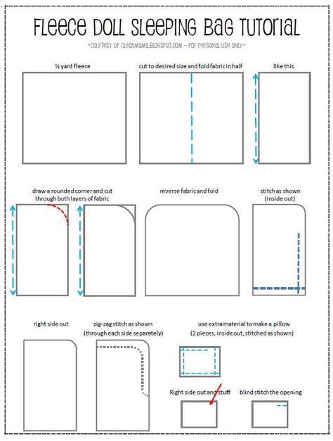 Five nieces, lots of dolls, and the need for cute, inexpensive gifts, necessitated some handmade goodness for Christmas gifts.  Using a doll... Doll Sleeping Bag Tutorial, Doll Sleeping Bag Pattern, Sleeping Bag Pattern, Doll Sleeping Bag, Clean Mama, Password Keeper, American Girl Doll Diy, American Girl Doll Crafts, Doll Clothes Patterns Free