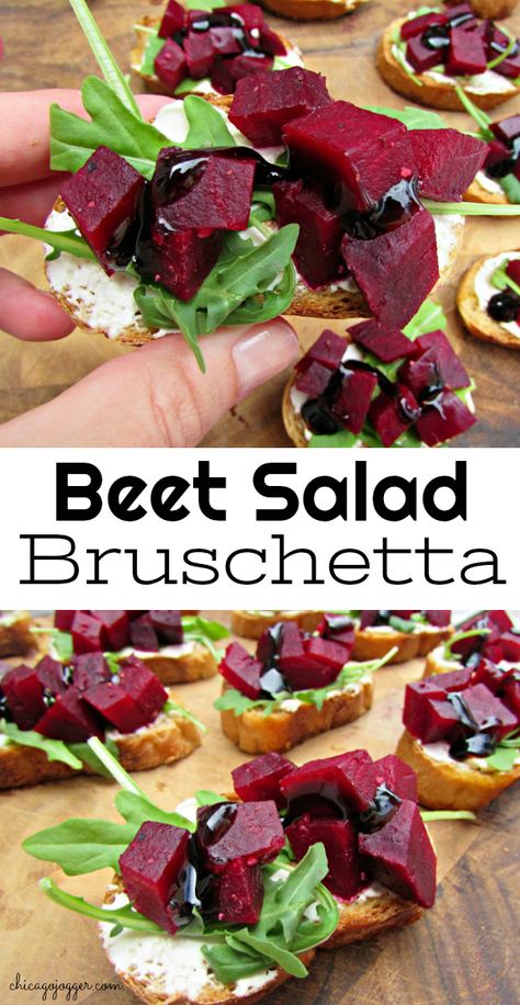 Chicago Jogger: Beet Salad Bruschetta Healthy Appetizers Easy, Healthy Appetizer, Favorite Salad, Bruschetta Recipe, Bleu Cheese, Summer Lunch, Roasted Beets, Beet Salad, Light Dinner